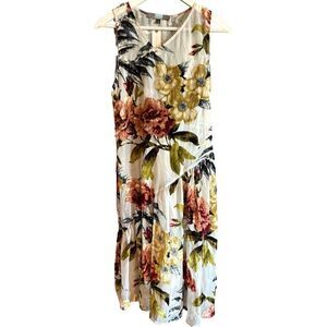 Anthropologie NWT Sheer White Floral Asymmetrical Midi Dress